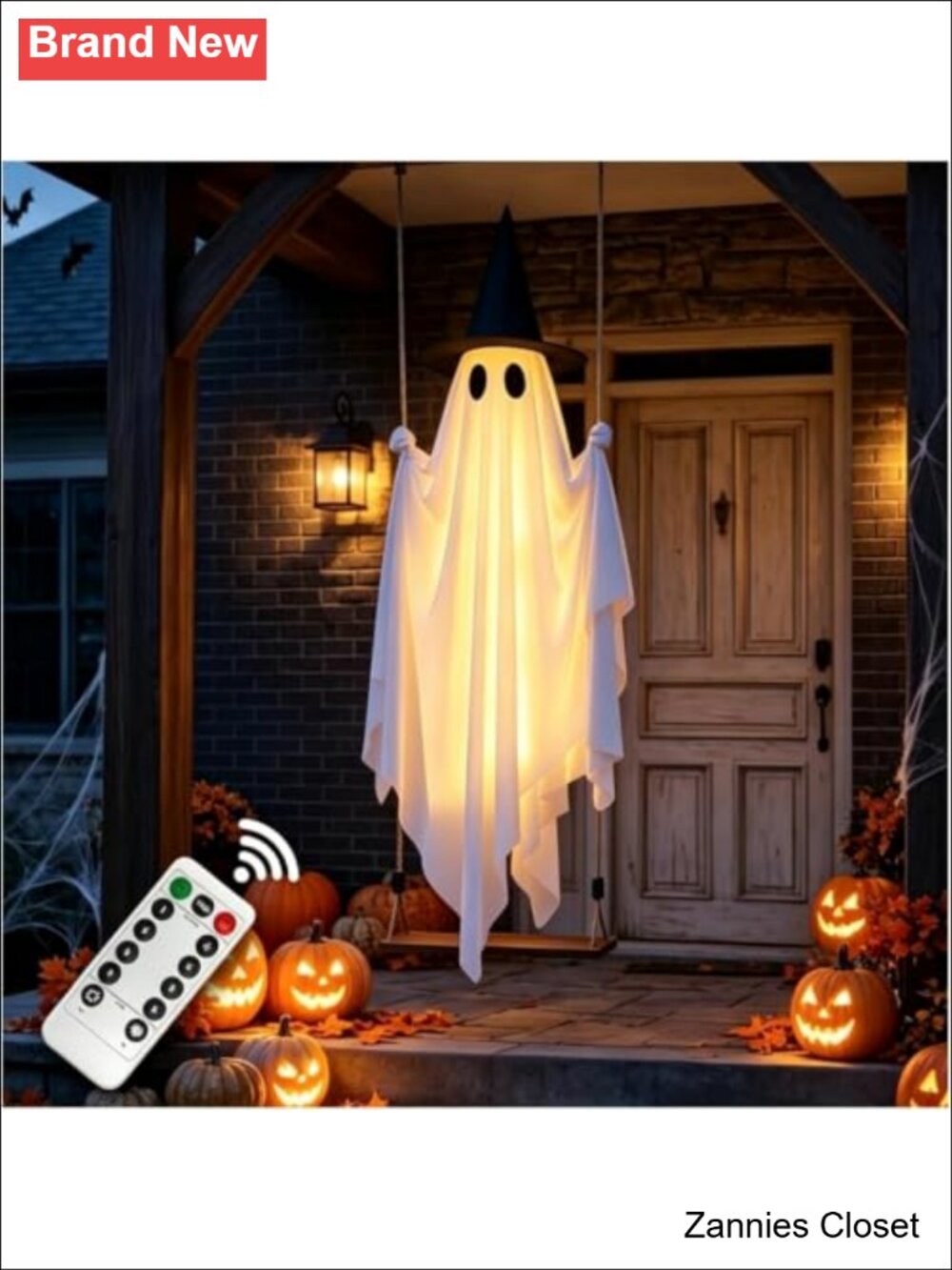 👻 5FT Large Hanging Ghost Swing Halloween Outdoor Decoration Fabric